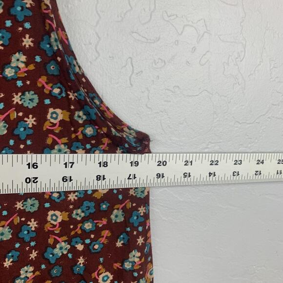 Natural Life Let's Just Go Wide Leg Jumpsuit Size Medium Burgundy Floral - Picture 6 of 7